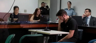 Estudante de medicina durante audiência de custódia (Foto: Nadyenka Castro/Primeira Página)