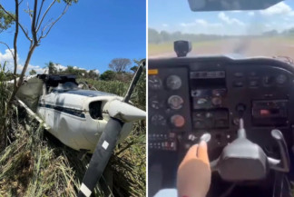 Piloto de avião de pequeno porte perde controle e colide contra plantação