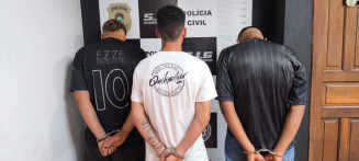 Suspeitos são presos na sede do SIG em Dourados; Foto: Sidnei Bronka/Ligado Na Notícia