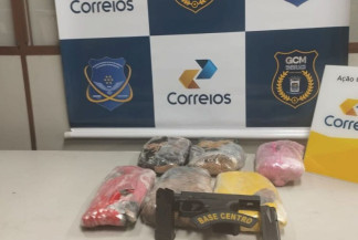 Encomenda com pistola e entorpecente é interceptada nos Correios