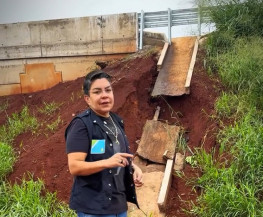 Isa Marcondes cobra deputado Rodolfo e critica má qualidade em obra federal da BR-463
