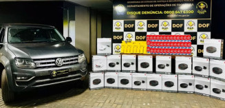 DOF apreende caminhonete com quase R$ 500 mil em mercadorias contrabandeadas