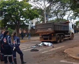 Caminhão passou por cima de ciclista