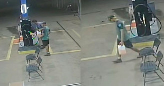 Imagens mostra jovem comprando gasolina para carbonizar mãe e bebê