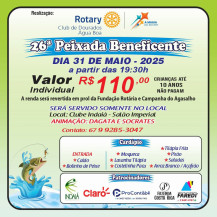 Rotary Água Boa promove 26ª Peixada Beneficente neste sábado