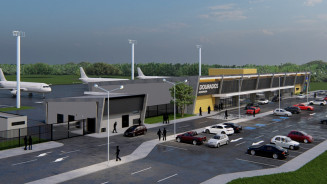 Maquete do novo terminal de aeroporto de Dourados - Imagem: Seilog