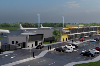 Maquete do novo terminal de aeroporto de Dourados - Imagem: Seilog