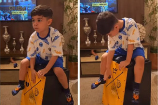 Filho de Marília Mendonça emociona ao tocar música da mãe; assista