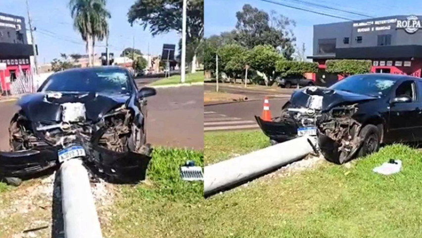 Acidente ocorreu na Avenida Marcelino Pires. (Reprodução, Sidnei Bronka)