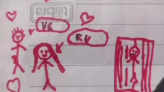 Criança entregou desenho para policial (Foto: Reprodução PM-MS)