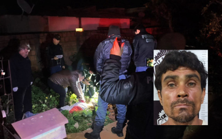 Anderson caído no quintal de uma residência; Foto: Sidnei Bronka/Ligado Na Notícia