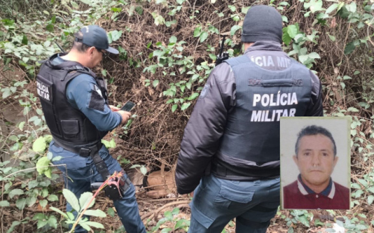Corpo estava enroscado em galhos de árvores; Fotos: Sidnei Bronka/Ligado Na Notícia