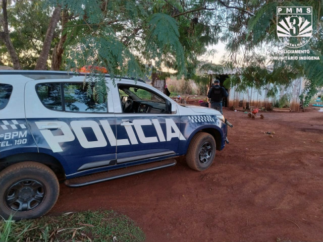 Polícia Militar no local do crime- Crédito: Divulgação PM