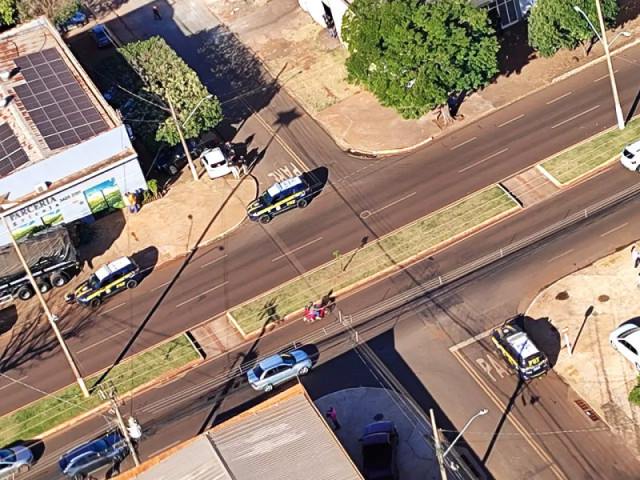 O desfecho da perseguição ocorreu no perímetro urbano de Dourados - Foto: PRF