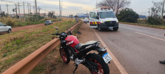 Homem foi encontrado caído próximo a moto no prolongamento da Marcelino Pires - Foto: Sidnei Bronka/Ligado na Notícia