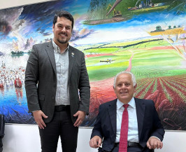 Presidente da União das Câmaras de vereadores de MS, Daniel Junior, e presidente do TCE/MS, Flávio Kayatt