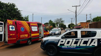 Polícia Militar e Corpo de Bombeiros no local da ocorrência. Foto: Babalizando MS