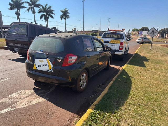 Fit foi recolhido pela equipe de fiscalização - Foto: Detran MS