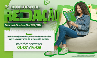 Últimos dias para se inscrever no Concurso de Redação da Sicredi Centro-Sul MS/BA