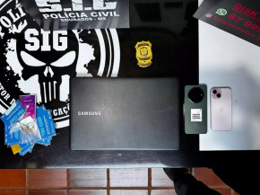 Material apreendido nos mandados de busca em Dourados (Foto: Reprodução, SIG)