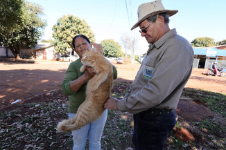 Prefeitura de Dourados faz ação ‘extramuro’ no intuito de alcançar o maior número possível de animais vacinados contra a raiva – Foto: A. Frota