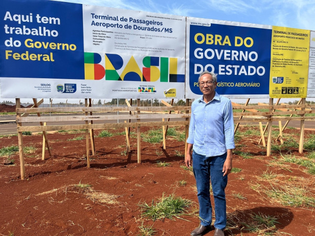 Vereador destaca recursos federais na obra do novo terminal de passageiros, iniciada com contrapartida do Estado (Foto: João Pires/CMD)