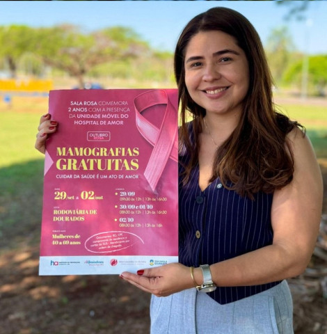 Câmara de Dourados e Hospital de Amor oferecem mamografias gratuitas. (Foto: Divulgação)