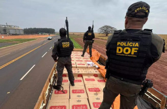DOF apreende caminhão com 27,5 mil pacotes de cigarros contrabandeados