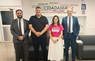 Rogério Yuri e o advogado João Waimer Moreira Filho, estiveram em Campo Grande para uma audiência com a secretária estadual de Cidadania, Viviane Luiza da Silva. (Foto: Assessoria)