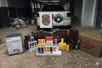 Apreensão de produtos de descaminho em Campo Grande (Foto: Divulgação).