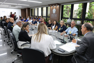 Reunião aconteceu na Sala da Presidência por proposição do deputado Junior Mochi  - Foto: Wagner Guimarães/Alems