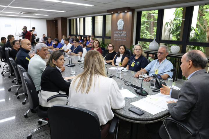 Reunião aconteceu na Sala da Presidência por proposição do deputado Junior Mochi  - Foto: Wagner Guimarães/Alems