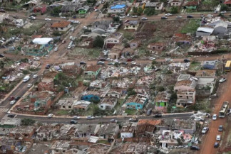 Após tornado, Rio Bonito do Iguaçu foca doações de material de construção e mão de obra