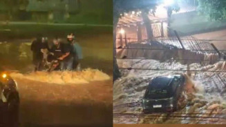 Temporal volta a causar estragos e deixa ruas alagadas em Campo Grande