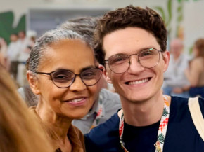 Franklin e a ministra Marina Silva durante a COP 30. (Foto: Divulgação)