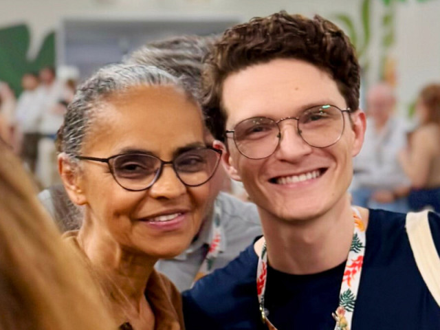 Franklin e a ministra Marina Silva durante a COP 30. (Foto: Divulgação)