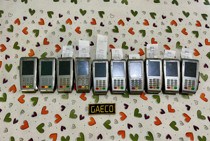 Máquinas de cartão apreendidas durante a operação - Foto: MPMS