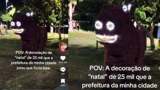 Decoração de Natal de Três Lagoas vira meme nas redes e é comparada ao Halloween