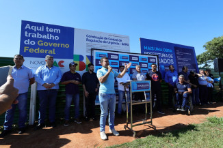 Lançamento da obra da sede do Samu ocorreu com a participação de autoridades no canteiro de obras localizada ao lado da prefeitura – Fotos: A. Frota