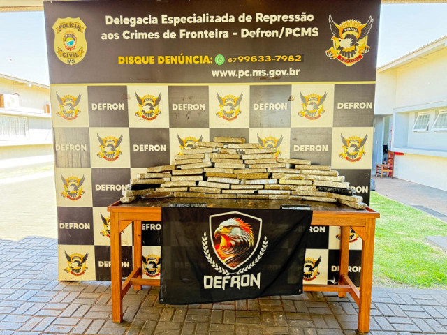 Os policiais localizaram e apreenderam cerca de 40 quilos de maconha - Foto: PCMS