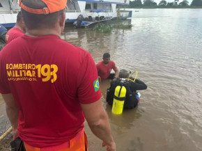 Equipes de mergulho do Corpo de Bombeiros foram acionadas e iniciaram buscas no Rio Paraguai - Foto: Divulgação