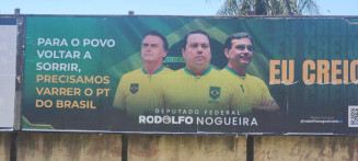 Outdoor foi colocado na rua Major Capilé em Dourados - Foto: Divulgação