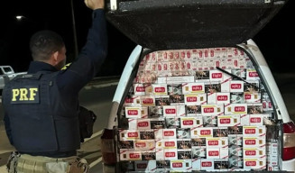 PRF apreende 13 mil maços de cigarros em abordagem na BR-262