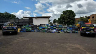 Carga apreendida em abril do ano passado pela PRF. (Foto: Divulgação)