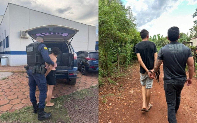 Momento da prisão do casal, ocorrida na tarde de ontem, em Dourados; Foto: Ligado Na Notícia