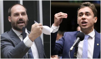 Nikolas reage a críticas de Eduardo Bolsonaro e diz que ex-deputado “não está bem”