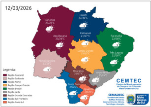 Chuva volta a ganhar força e derruba temperaturas em Mato Grosso do Sul