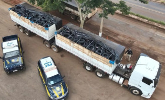 PRF apreende 320 pneus contrabandeados e prende motorista na BR-163 em Rio Brilhante