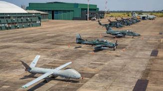 Drone cai durante exercício internacional da FAB em Campo Grande e mobiliza investigação