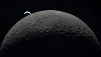 Planeta Terra avistado pelos astronautas do lado oculto da Lua. (Foto: Divulgação/NASA)